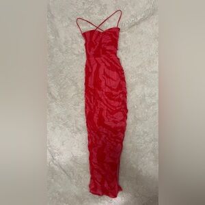 Fashion Nova Hot Pink Ruched Dress